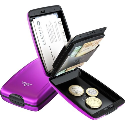 TRU VIRTU Aluminum Wallet Oyster Cash & Cards - Purple