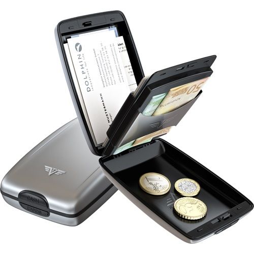 TRU VIRTU Aluminum Wallet Oyster Cash & Cards - Silver