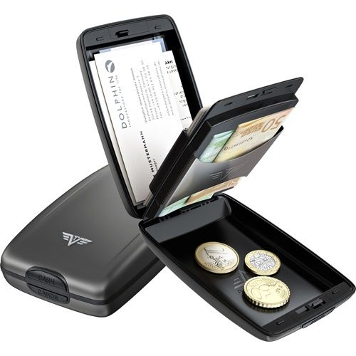 TRU VIRTU Aluminum Wallet Oyster Cash & Cards - Taupe