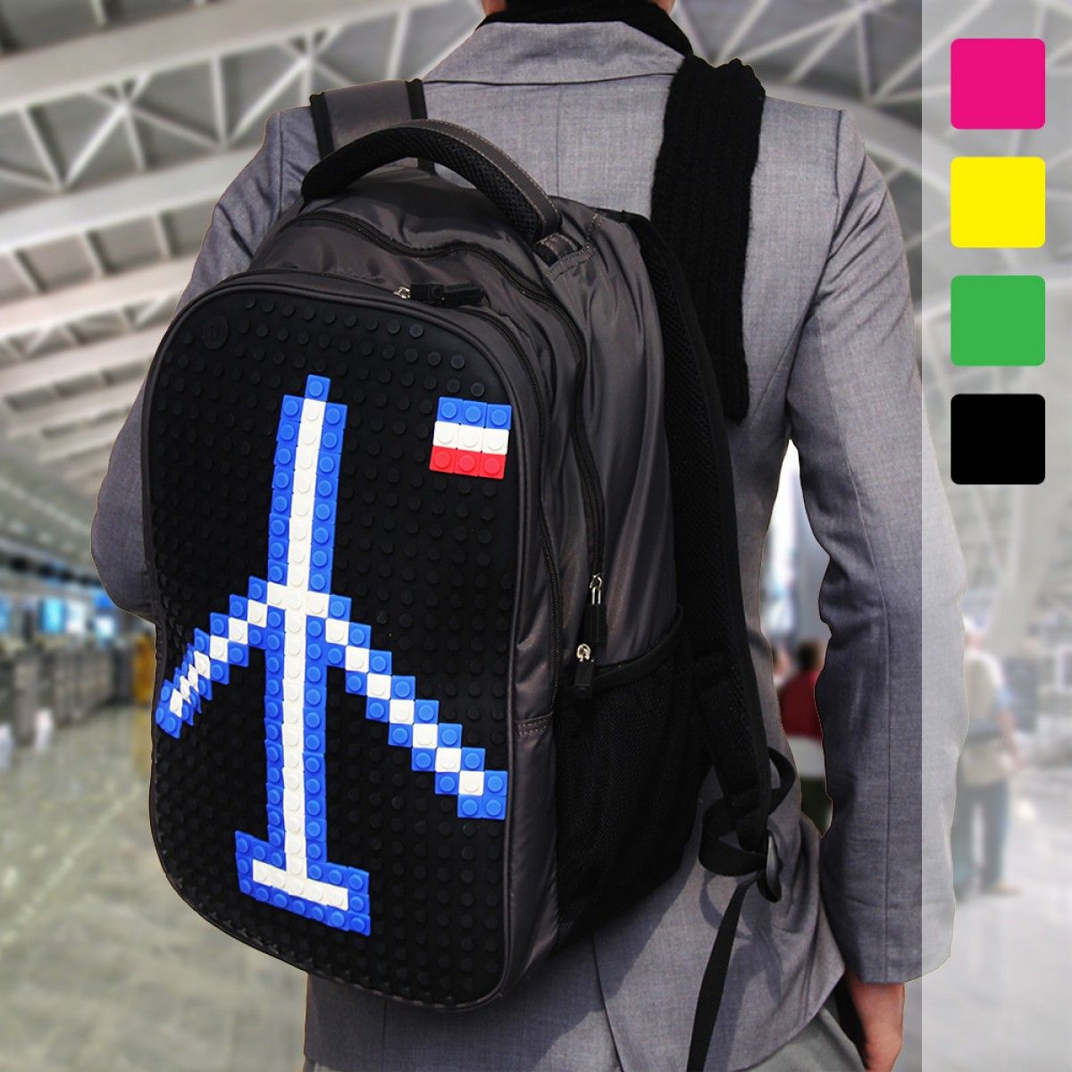 UPixel Pixel Backpack  - Black/Pink