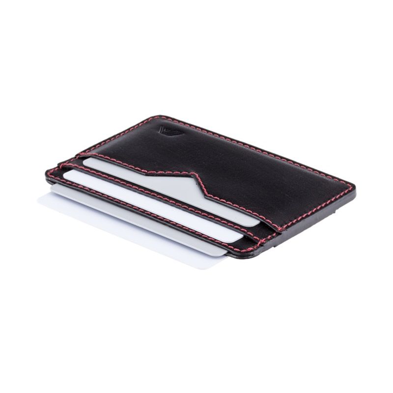 A-SLIM Minimalist Leather Wallet Sunnari - Black