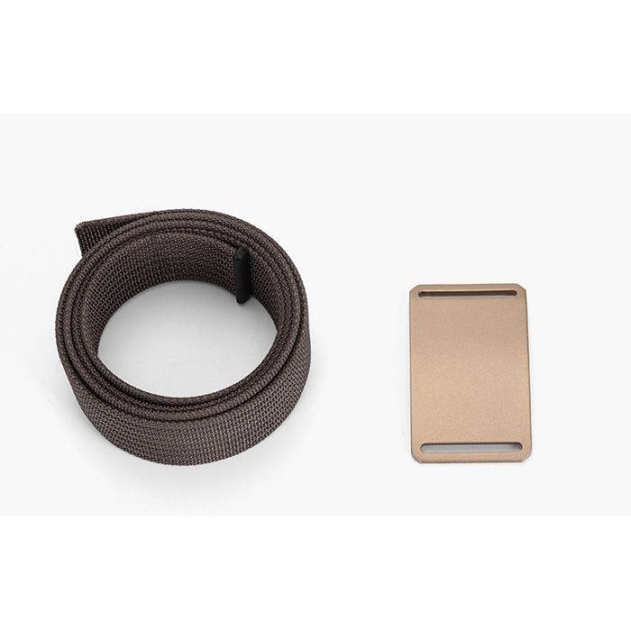 WALLET Canvas Flat Buckle Belt - Brown