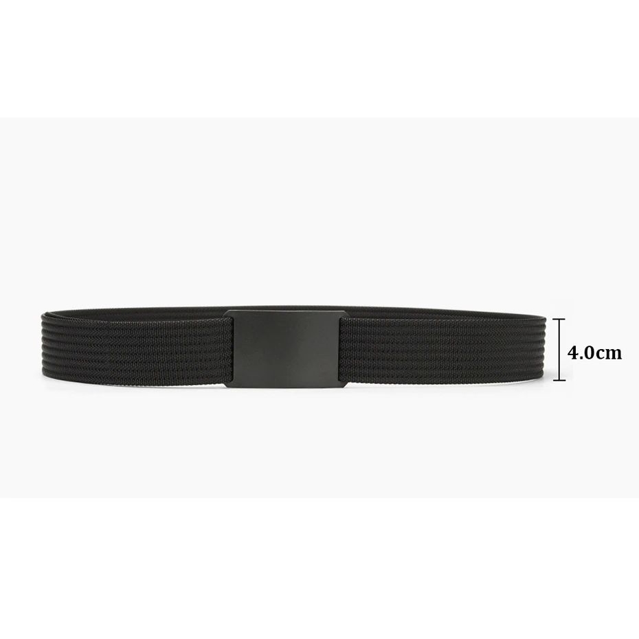 WALLET Canvas Flat Buckle Belt - Black