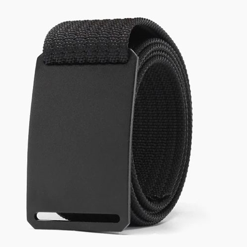 Canvas Flat Buckle Belt - Black