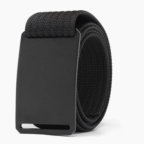 WALLET Canvas Flat Buckle Belt - Black