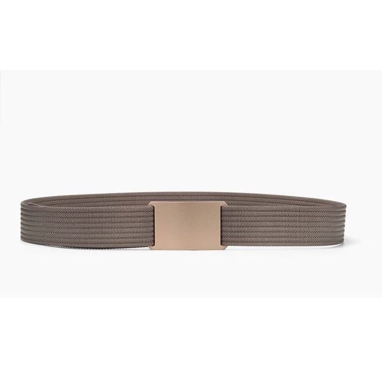 WALLET Canvas Flat Buckle Belt - Brown