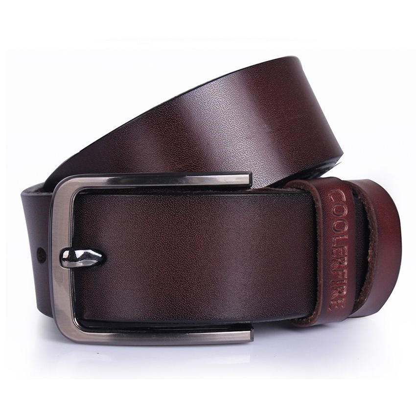 COOLERFIRE Mens Genuine Italian Leather Belt - Dark Brown