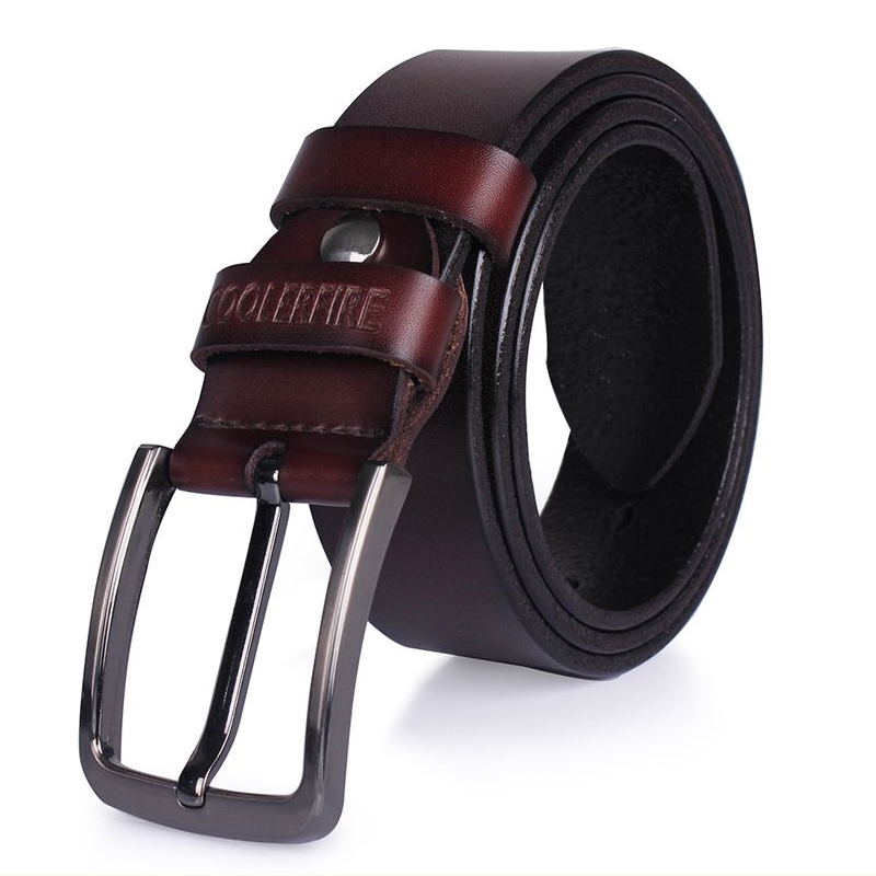 COOLERFIRE Mens Genuine Italian Leather Belt - Dark Brown