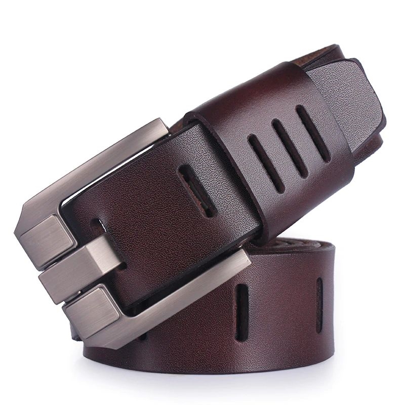 Mens Genuine Italian Leather Belt - Dark Brown