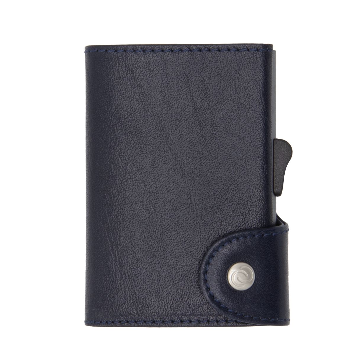 XL Aluminum Wallet with Vegetable Genuine Leather - Blue Montana