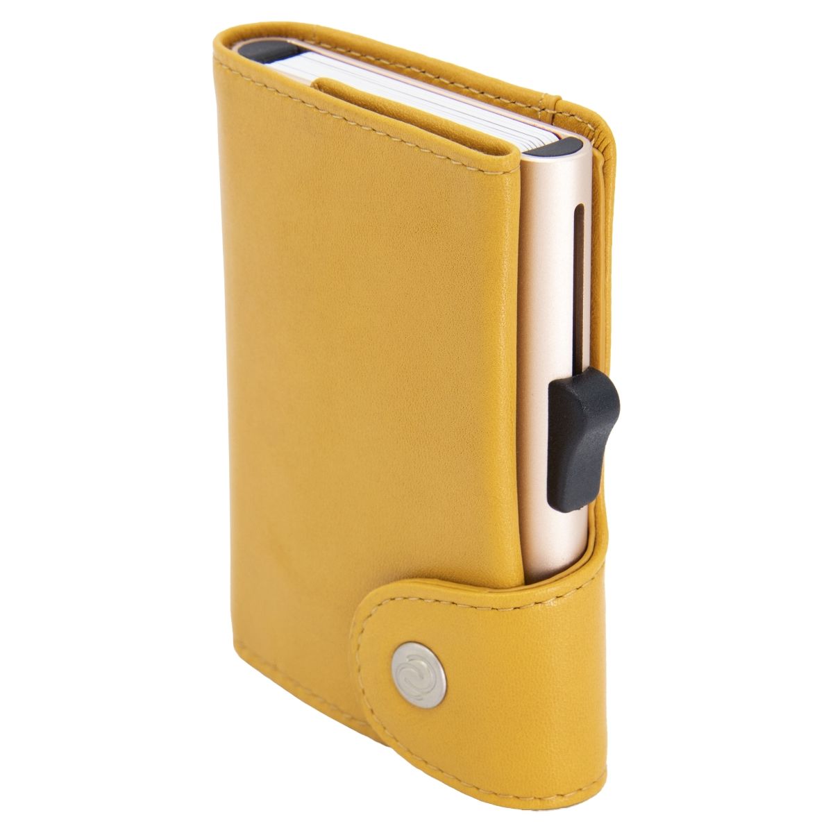 C-Secure XL Aluminum Wallet with Genuine Leather - Solis Yellow