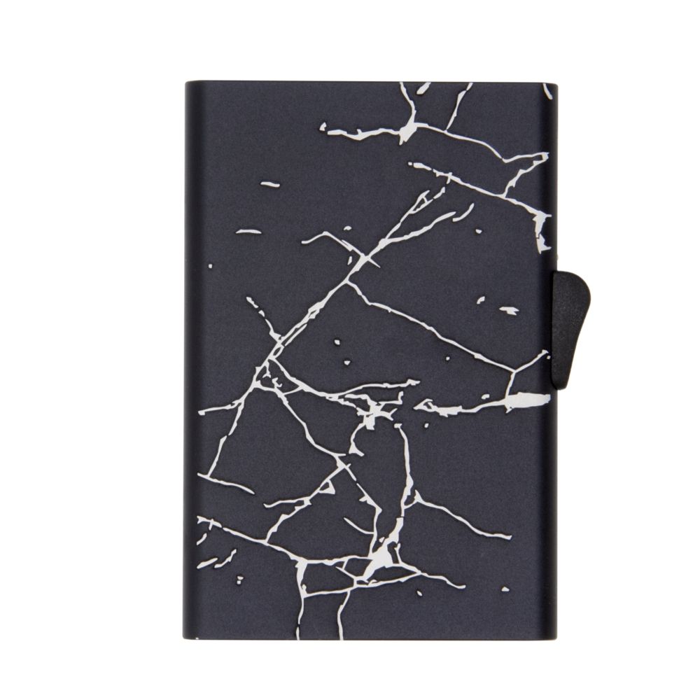 Slim Aluminum Card Holder - Black Marble