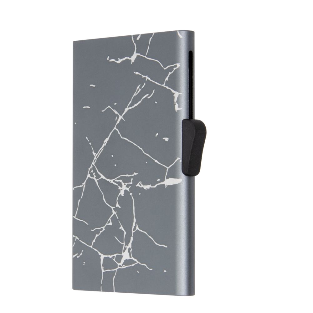 C-Secure Slim Aluminum Card Holder - Grey Marble