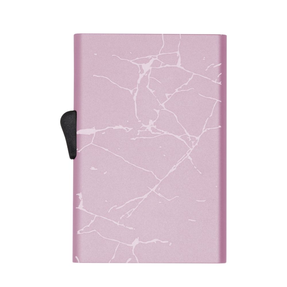 C-Secure Slim Aluminum Card Holder - Rose Gold Marble