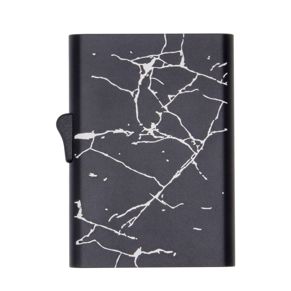 C-Secure Slim RFID XL Aluminum Card Holder - Black Marble