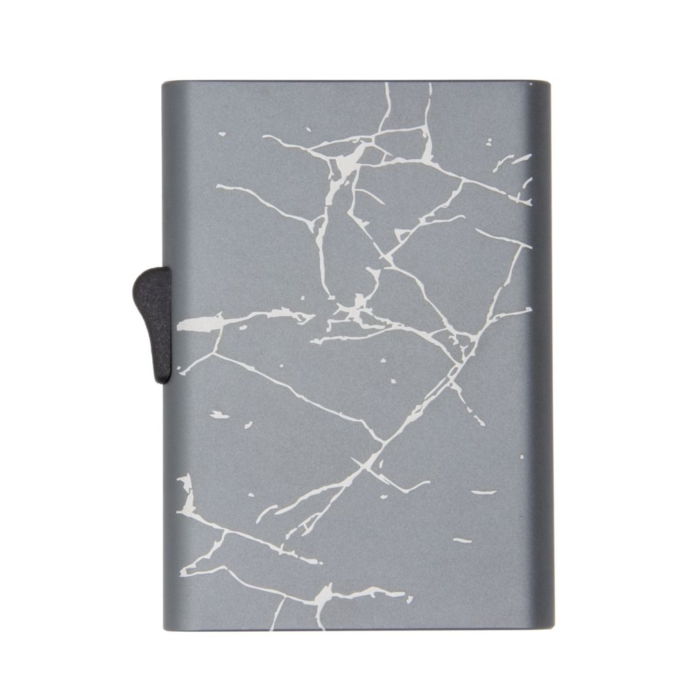 C-Secure Slim RFID XL Aluminum Card Holder - Grey Marble