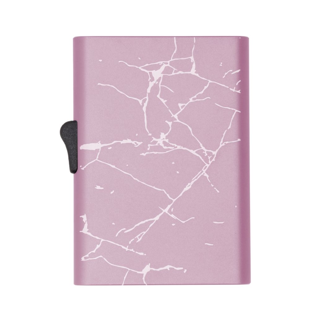 C-Secure Slim RFID XL Aluminum Card Holder - Rose Gold Marble