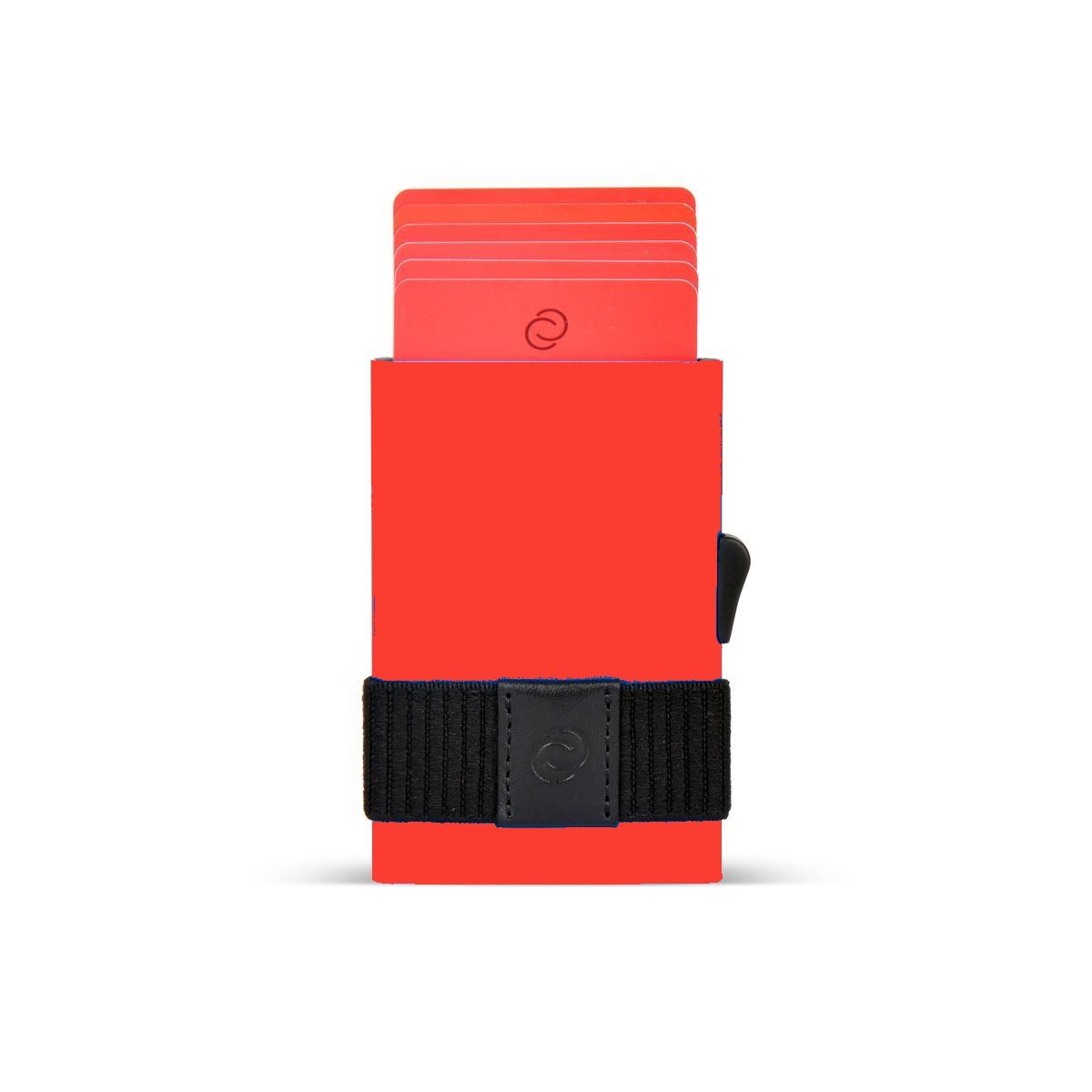 Slim Aluminum Card Holder with Money Band - Red