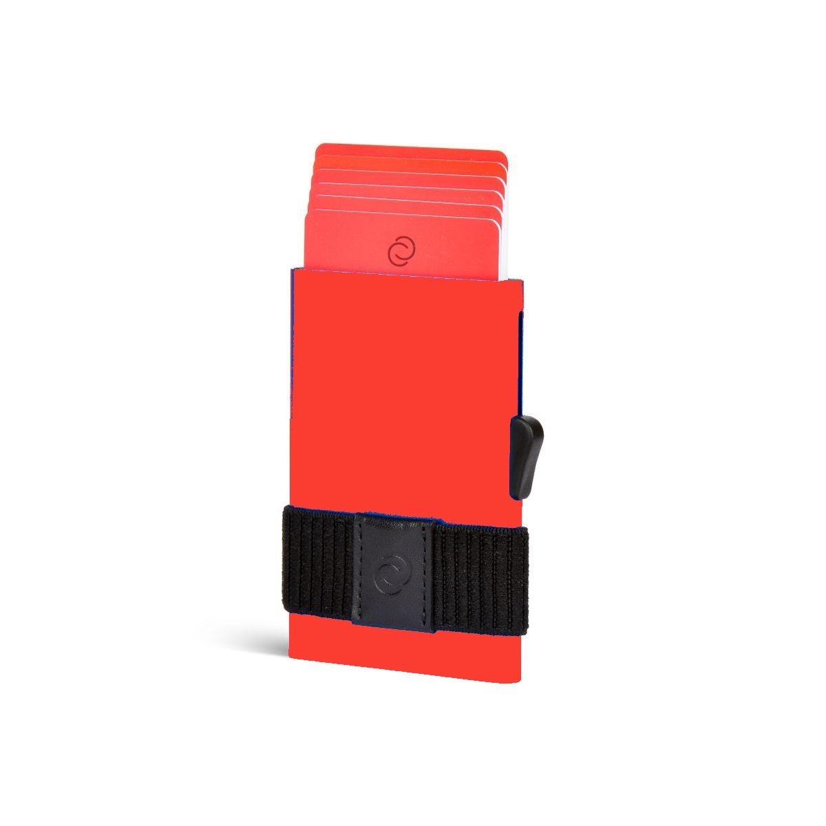 C-Secure Slim Aluminum Card Holder with Money Band - Red