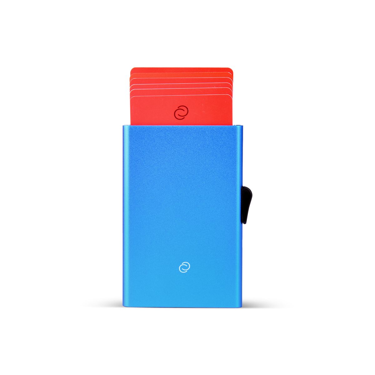 C-Secure Slim Aluminum Card Holder with Money Clip - Blue