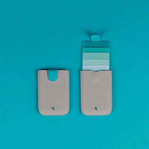 dax Cascading Pull Tab Wallet - Grey / Turquoise