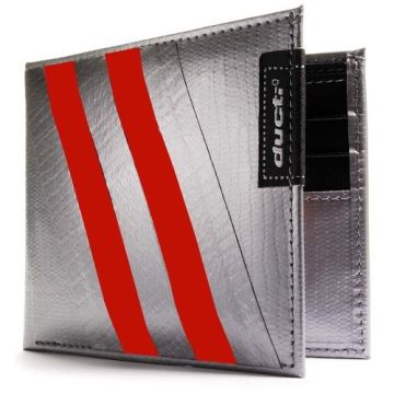 Ducti ארנק Duct Tape דגם Bi-Fold Hybrid - כסוף\אדום