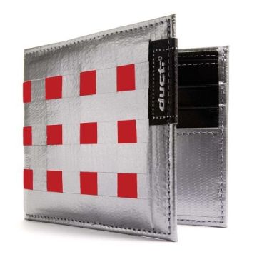 Ducti Duct Tape Bi-Fold Wallet - Silver/Red