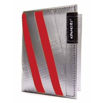 Ducti Duct Tape Tri-Fold Wallet - Silver/Red