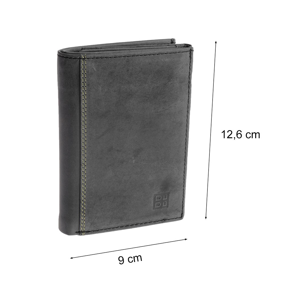 DuDu Vertical vintage leather wallet - Black