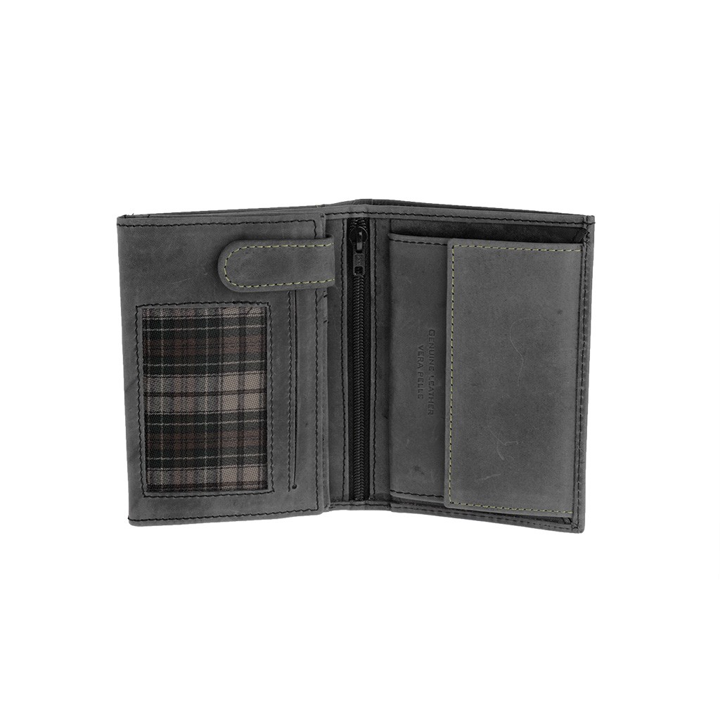 DuDu Vertical vintage leather wallet - Black