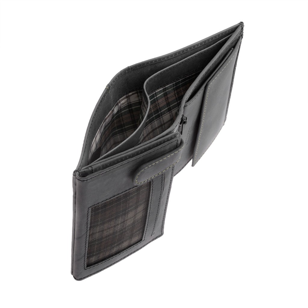 DuDu Vertical vintage leather wallet - Black