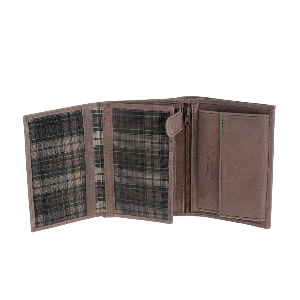 DuDu Vertical vintage leather wallet - Dark Brown