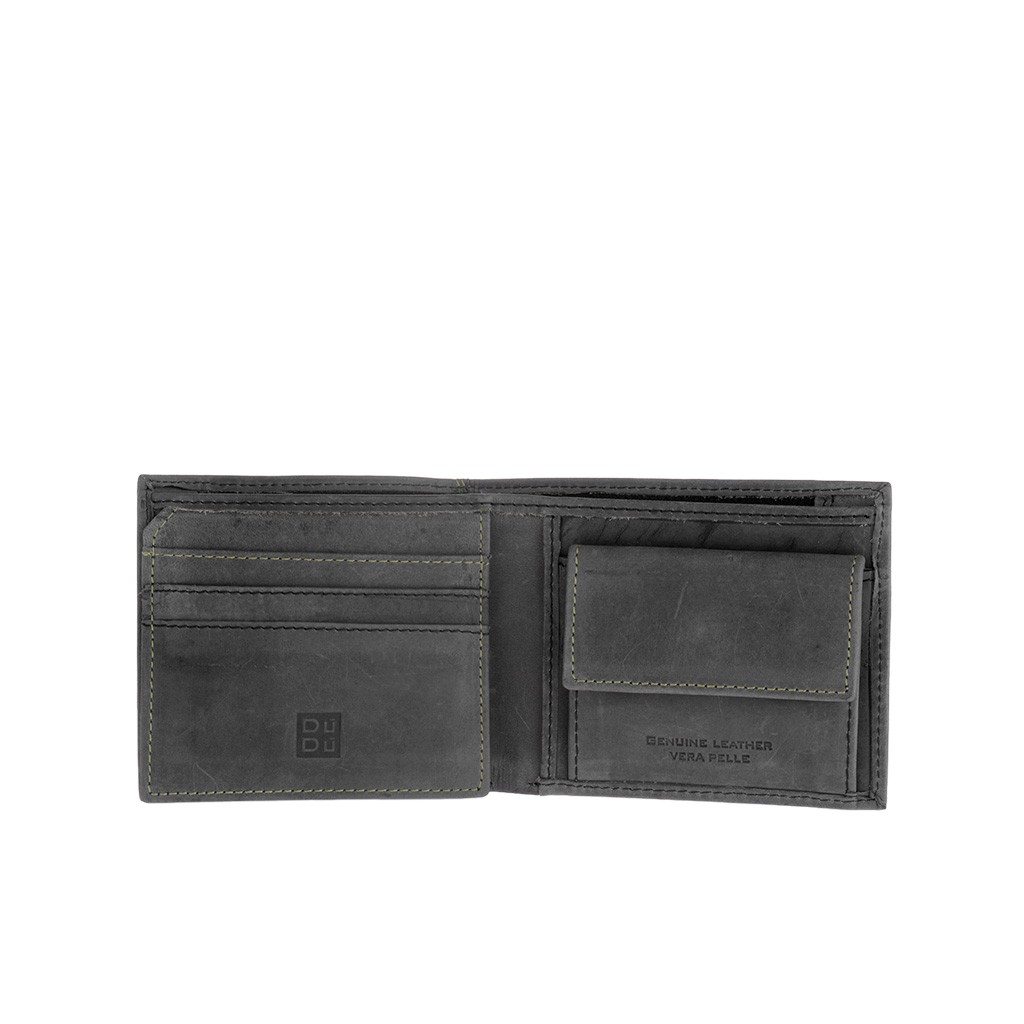 DuDu Mans vintage leather wallet - Black