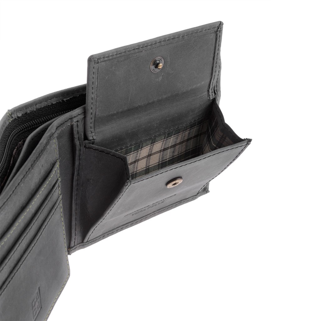 DuDu Mans vintage leather wallet - Black
