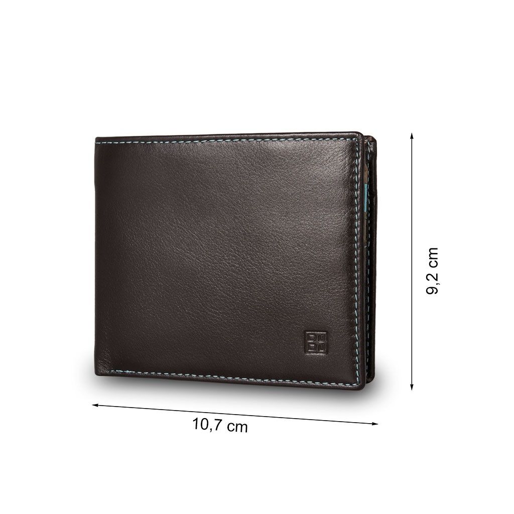 DuDu ארנק עור עם תא למטבעות - חום