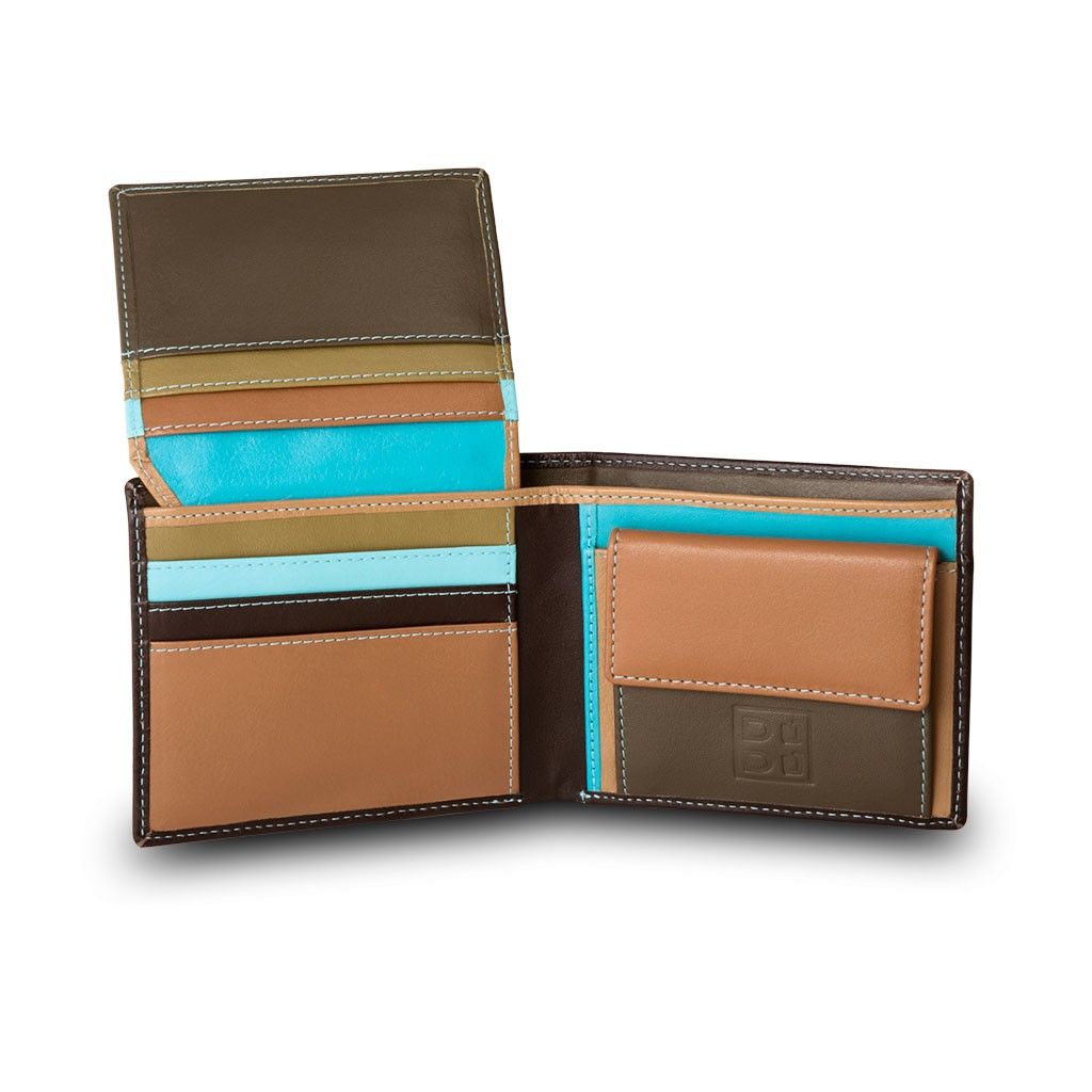 DuDu ארנק עור עם תא למטבעות - חום