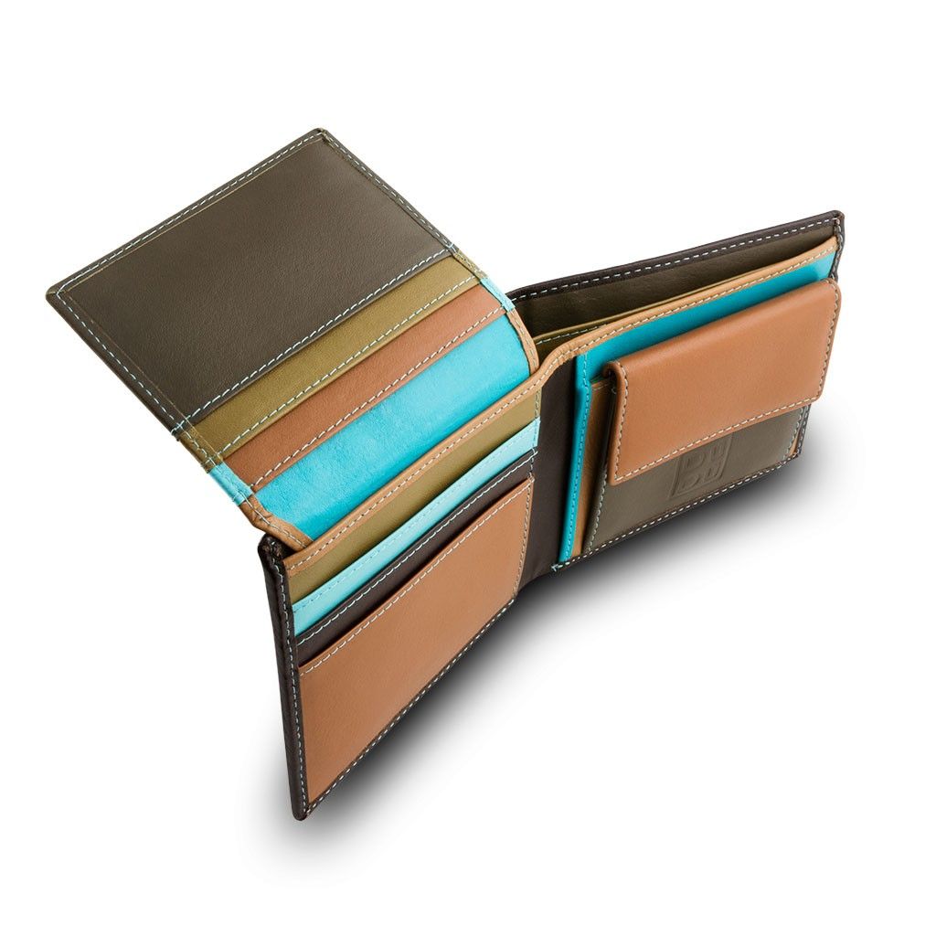 DuDu ארנק עור עם תא למטבעות - חום