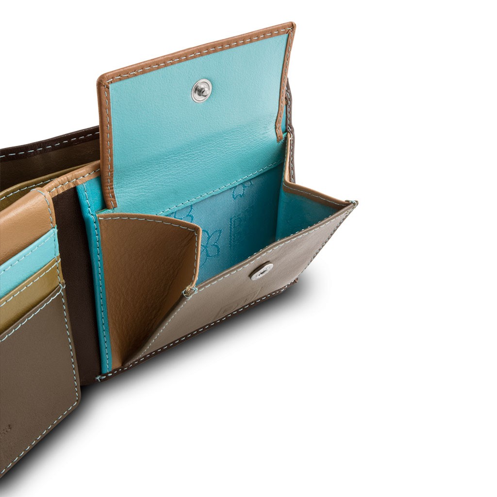 DuDu ארנק עור עם תא למטבעות - חום