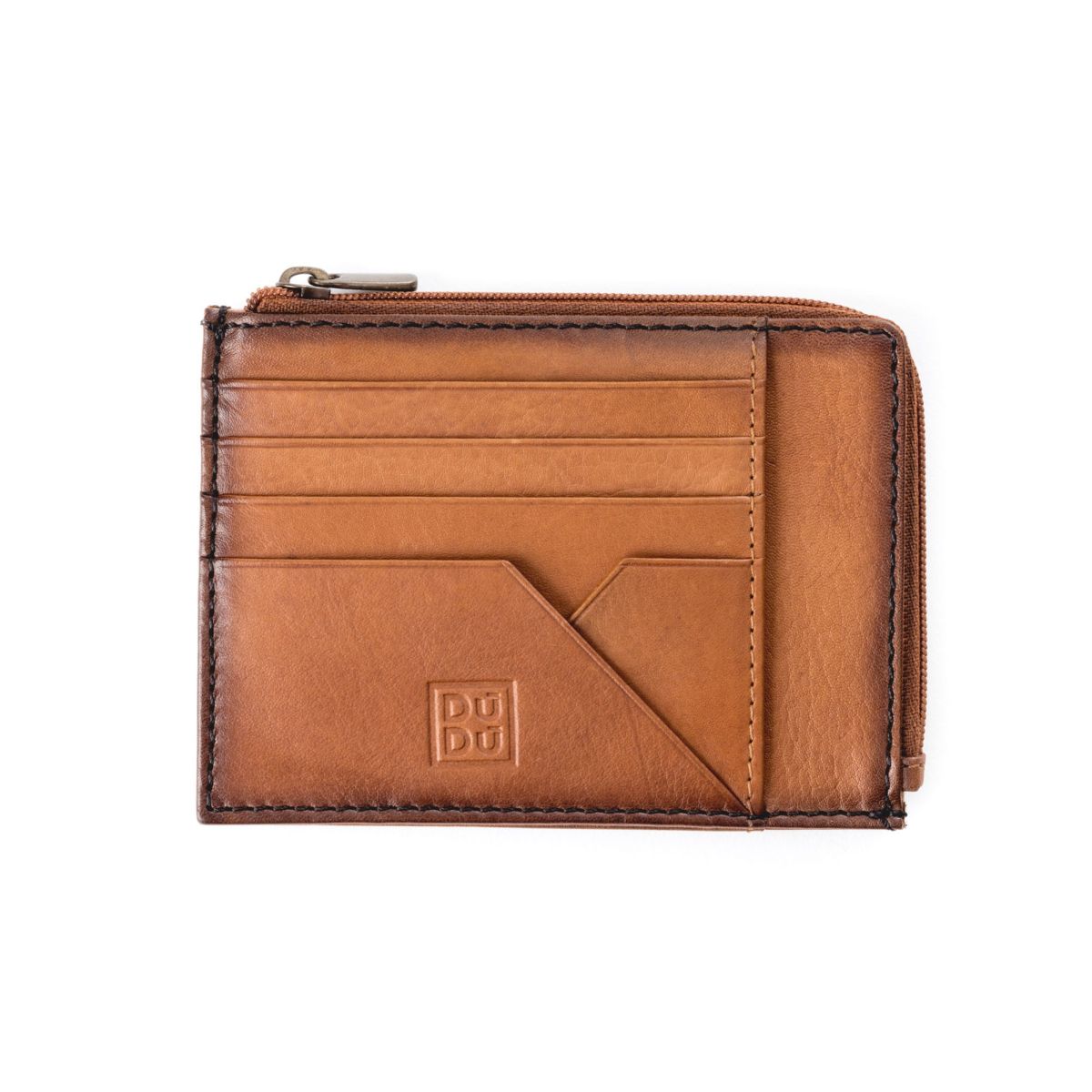 DuDu Flat Leather Wallet - Light Brown