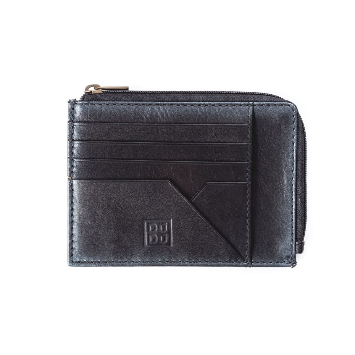 DuDu Flat Leather Wallet - Black