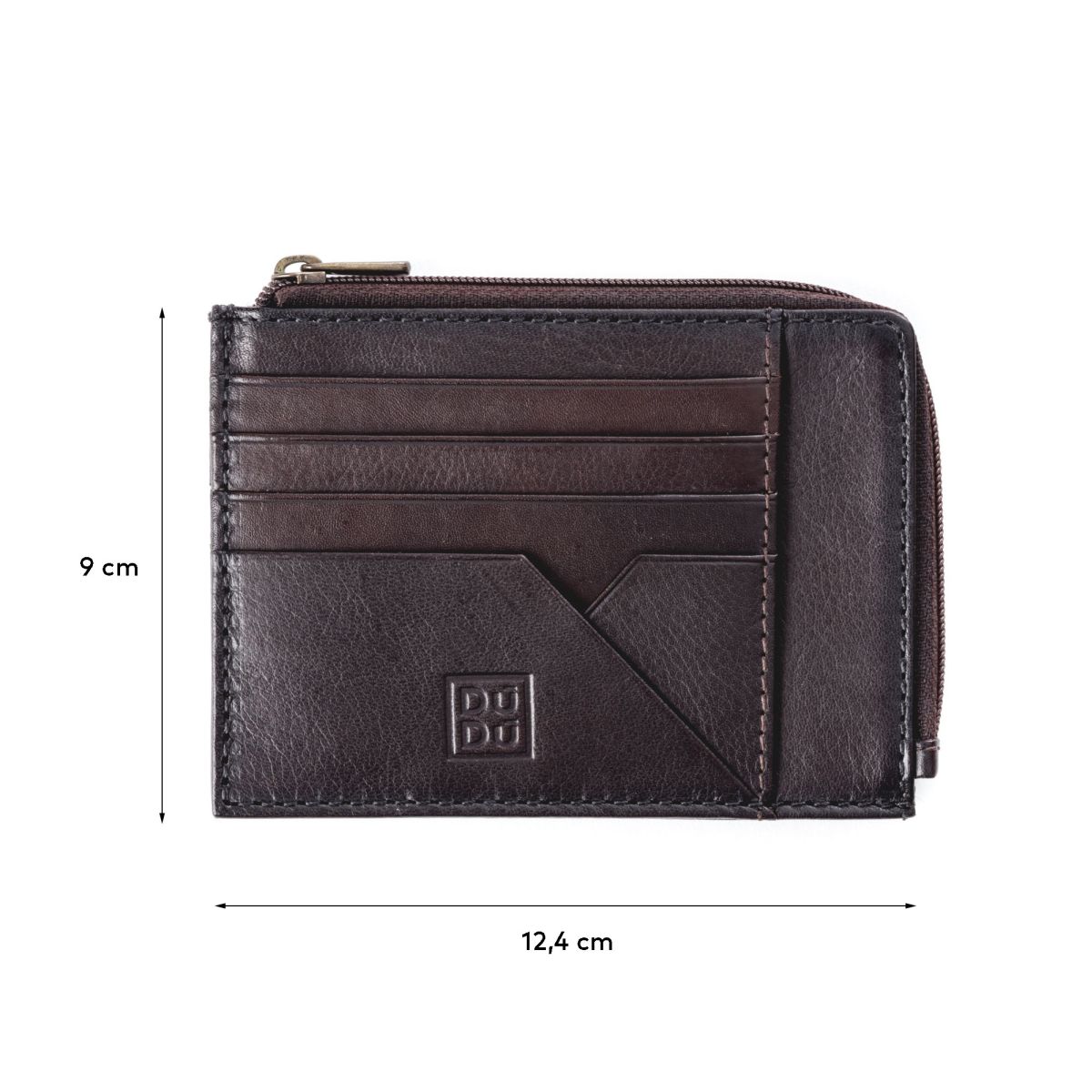 DuDu Flat Leather Wallet - Dark Brown