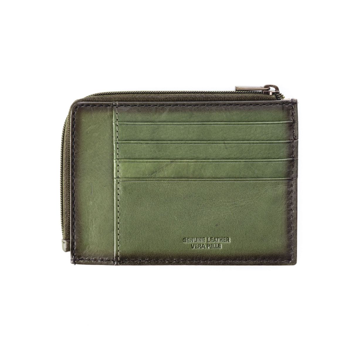 DuDu Flat Leather Wallet - Green