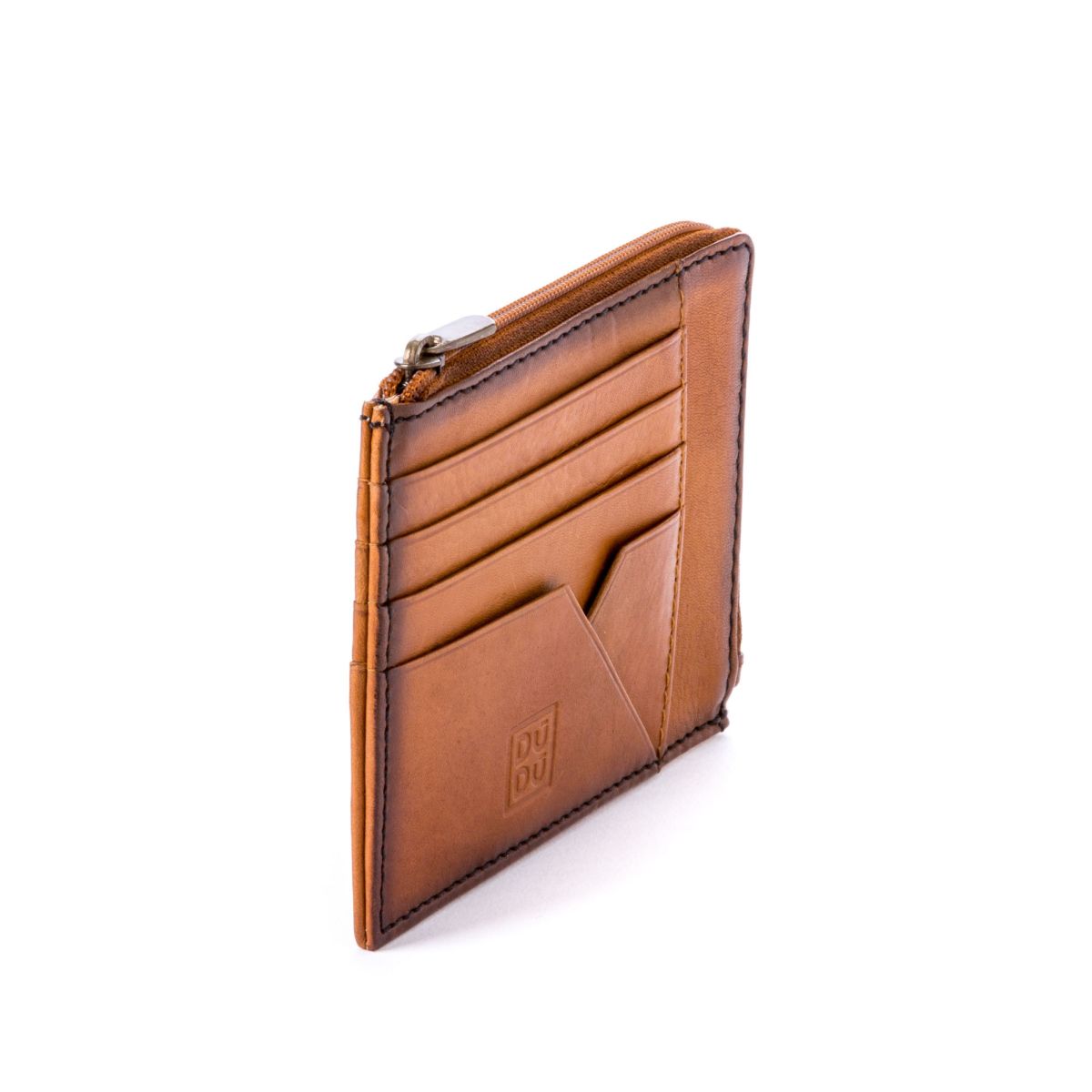 DuDu Flat Leather Wallet - Light Brown