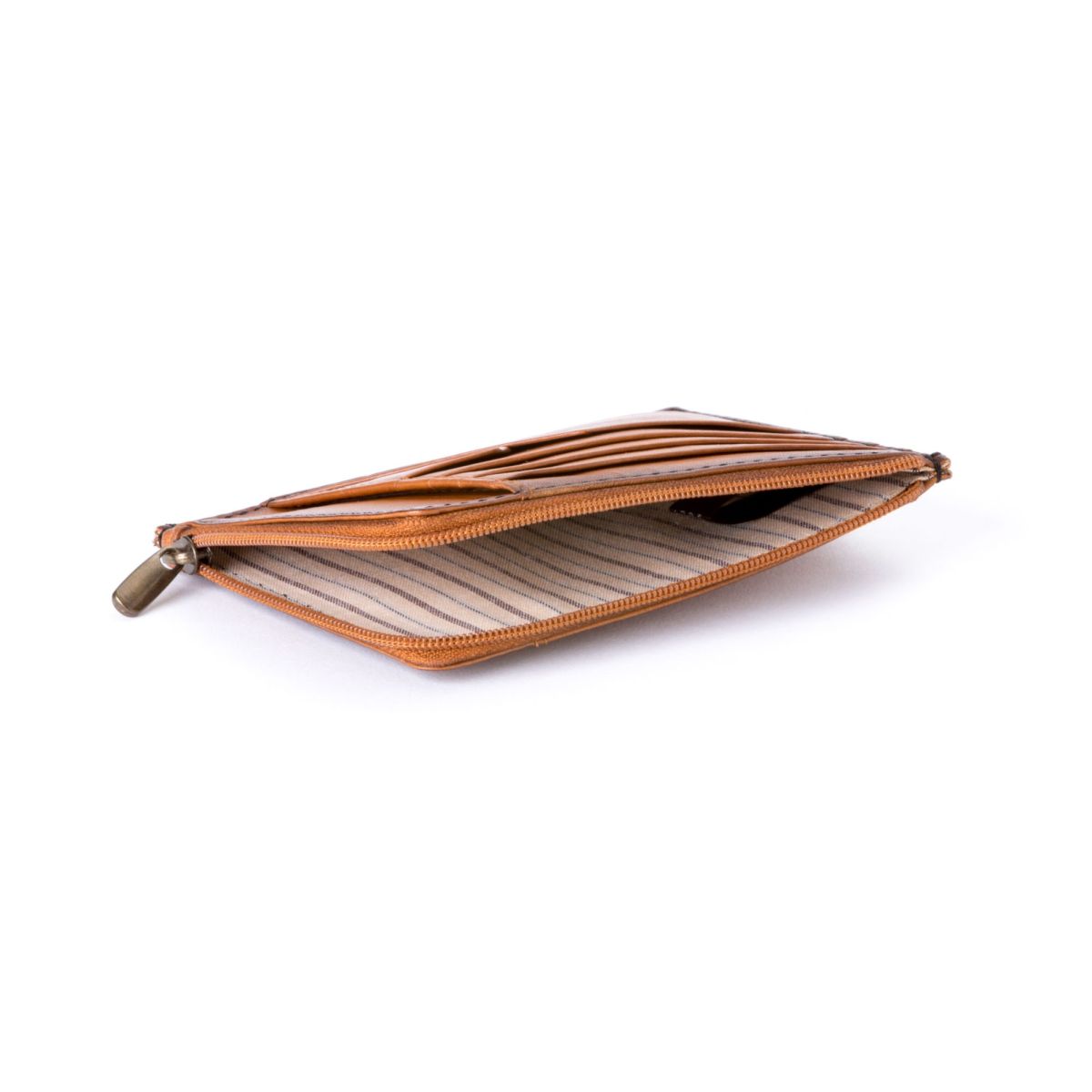 DuDu Flat Leather Wallet - Light Brown