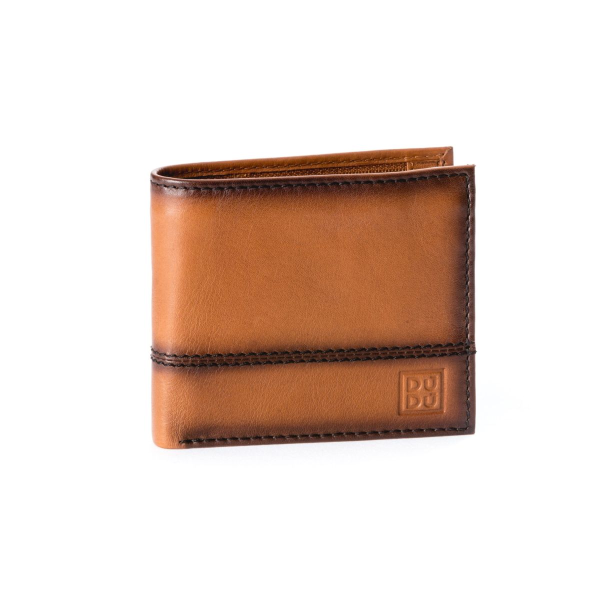 DuDu Unique Leather Wallet With Coin Purse - Light Brown