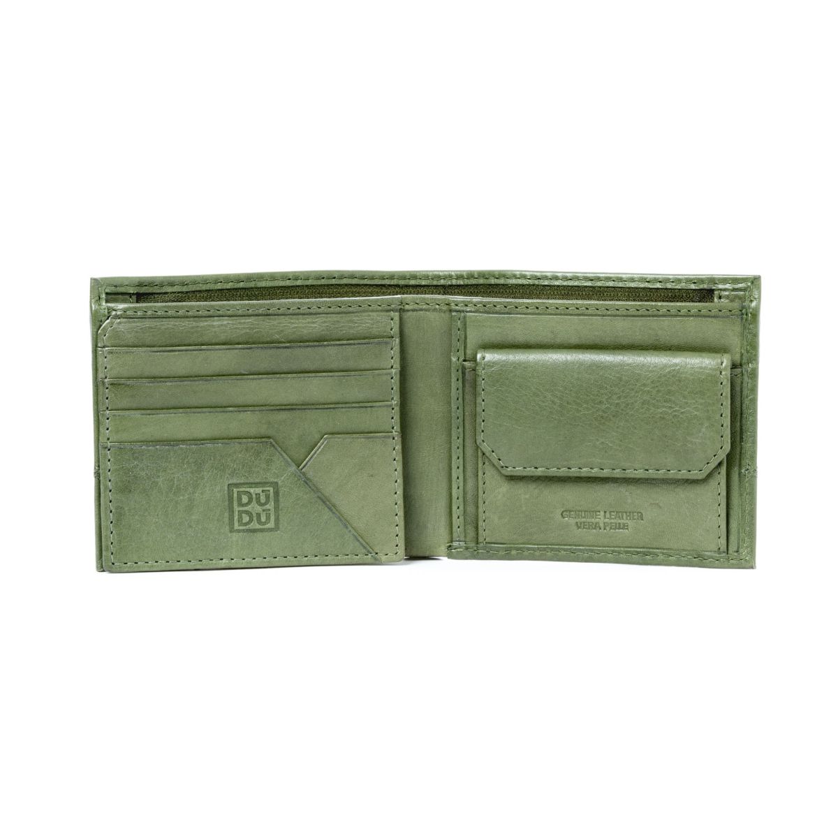 DuDu Unique Leather Wallet With Coin Purse - Green