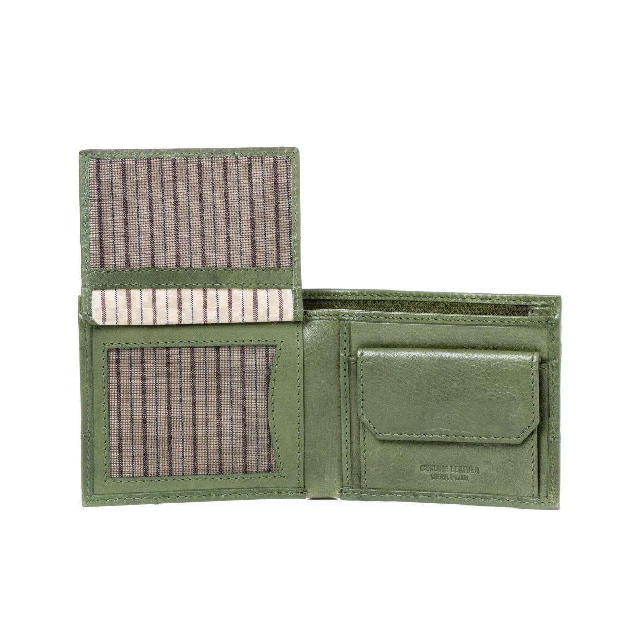 DuDu Unique Leather Wallet With Coin Purse - Green