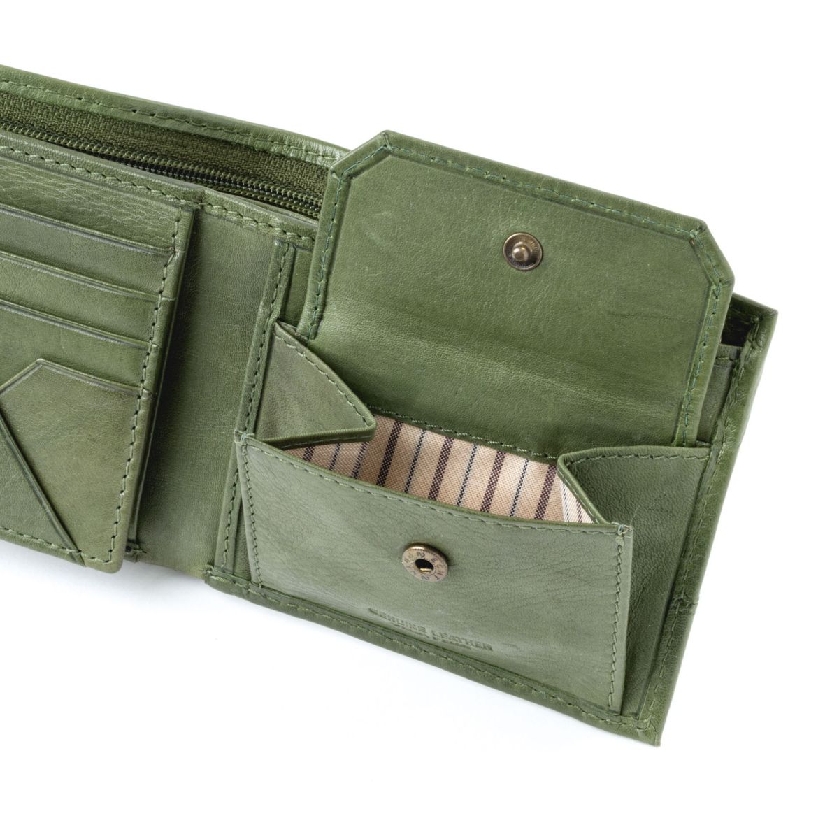 DuDu Unique Leather Wallet With Coin Purse - Green