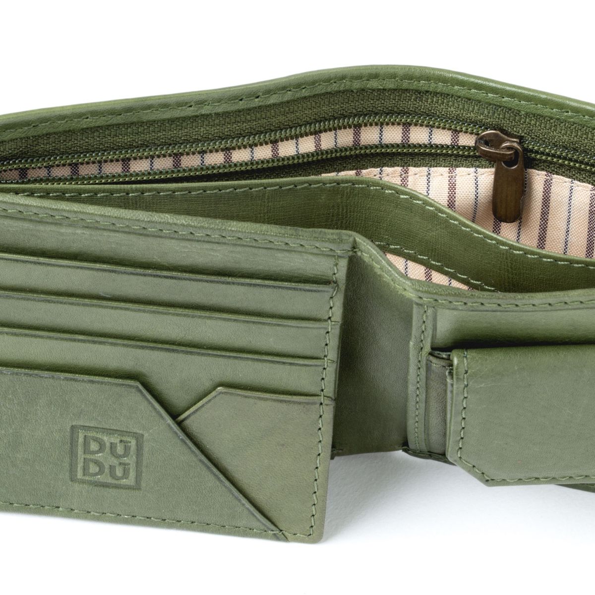 DuDu Unique Leather Wallet With Coin Purse - Green