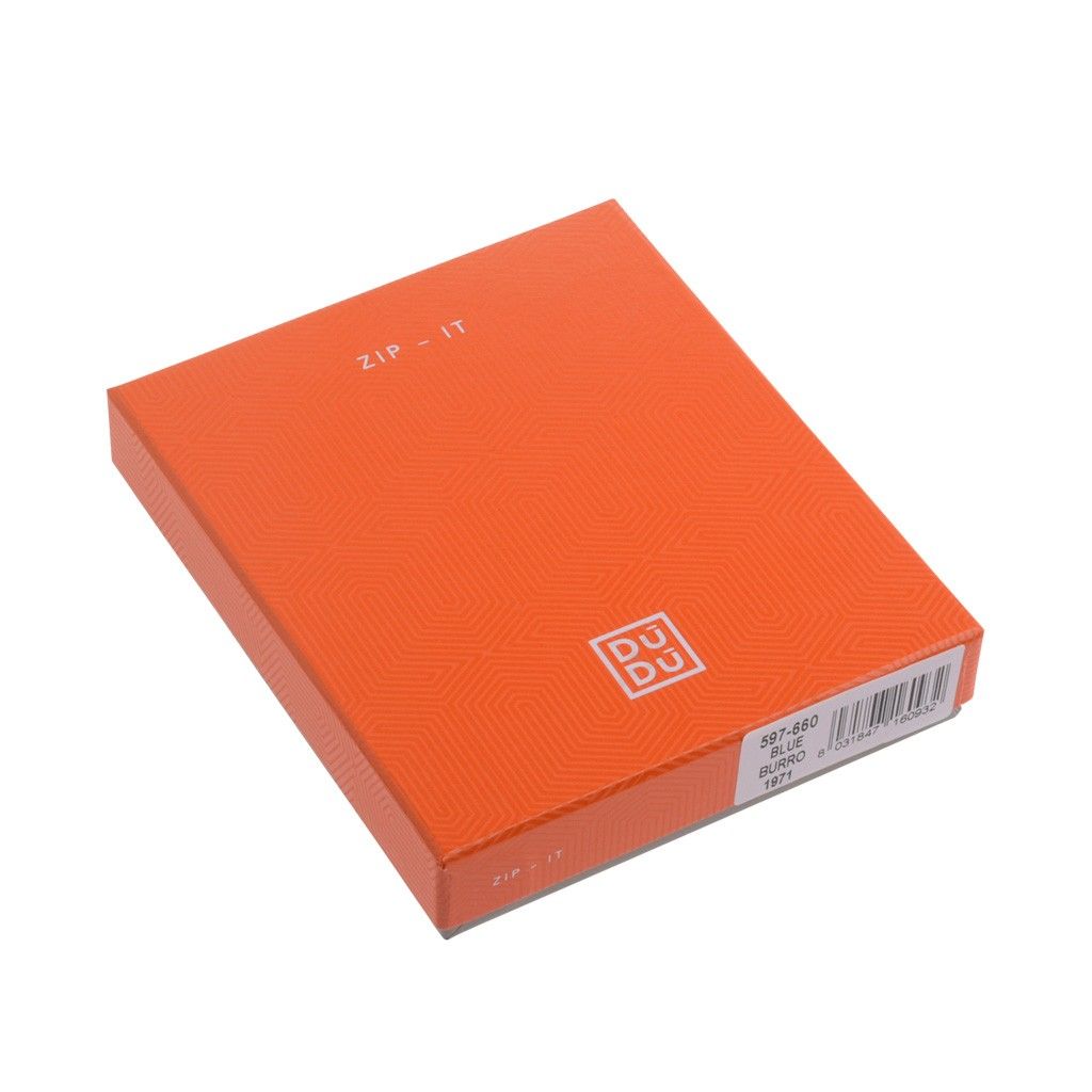 DuDu Zip-It Minimalist Leather Wallet - Orange